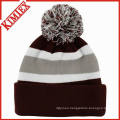 Cheap Knitted Stripe Beanie with POM POM